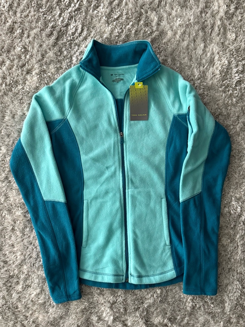 Two-Tone Teal Fleece Jacket